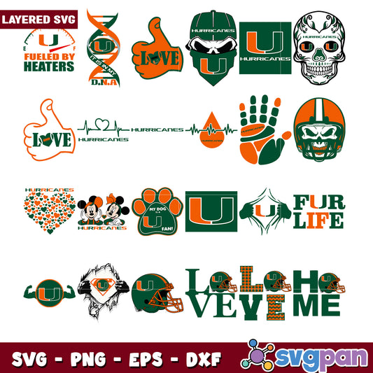 Miami Hurricanes SVG Bundle