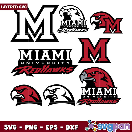 Miami University RedHawks Logo Bundle SVG Files