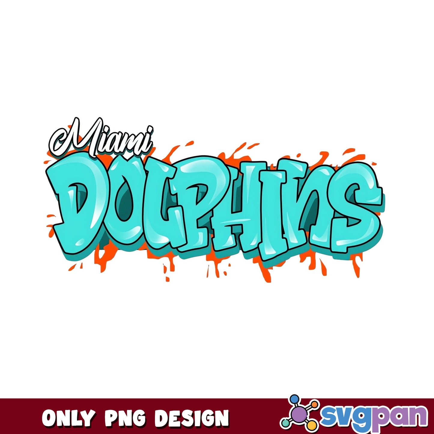 Miami Dolphins Graffiti PNG, NFL Football Team, Sports PNG