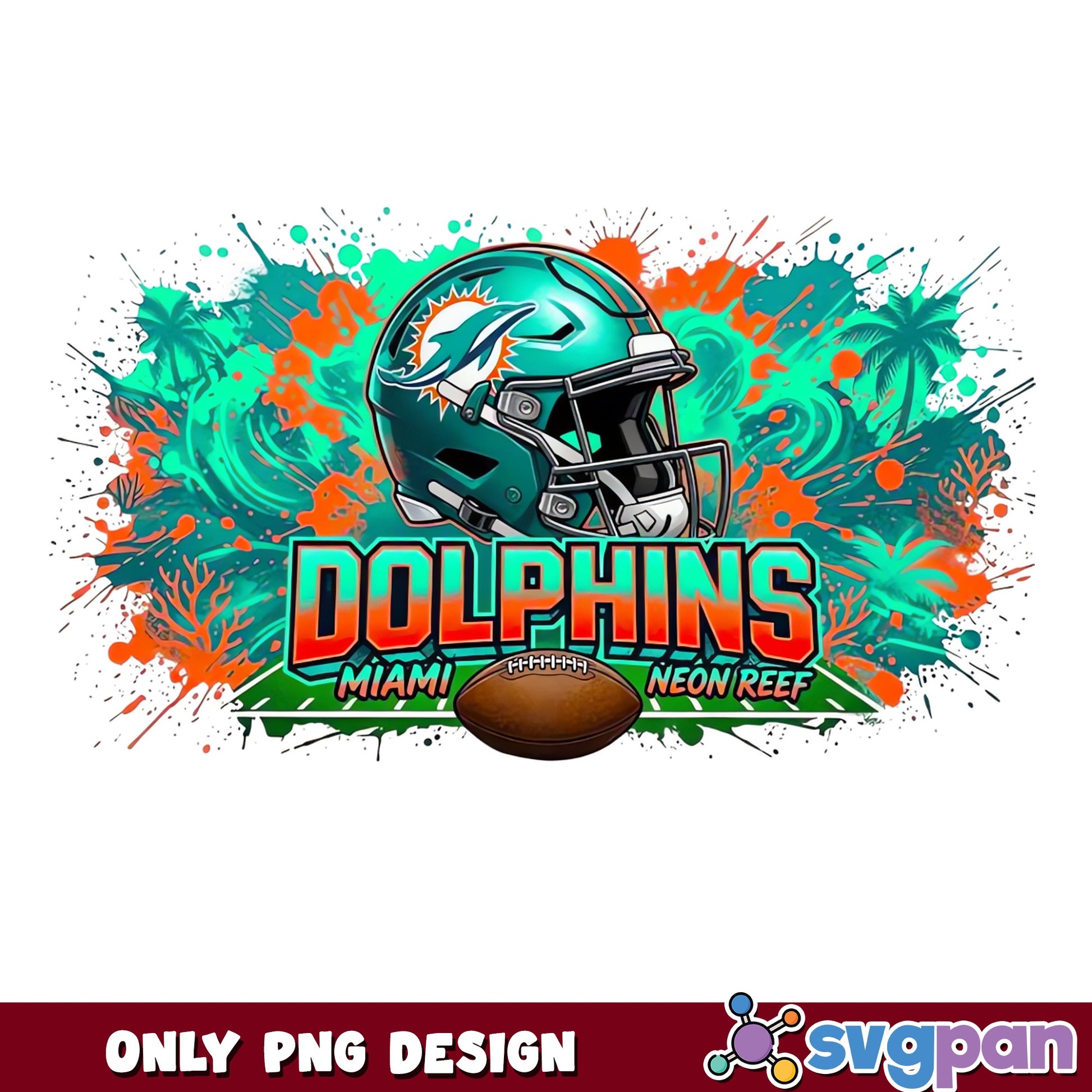 Miami Dolphins PNG, NFL Football Team Sublimation, Sports PNG