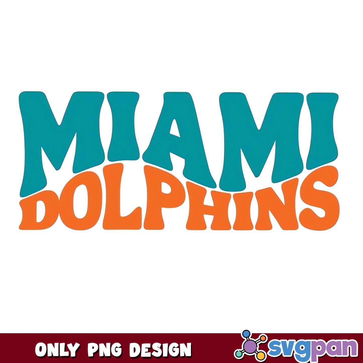 Miami Dolphins Wavy PNG, NFL Football Team PNG, Retro PNG