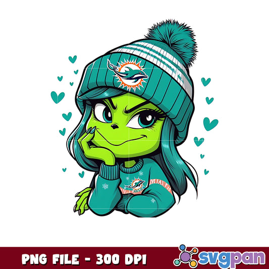 Miami dolphins girl grinch png, nfl playoffs png, nfl football​ png