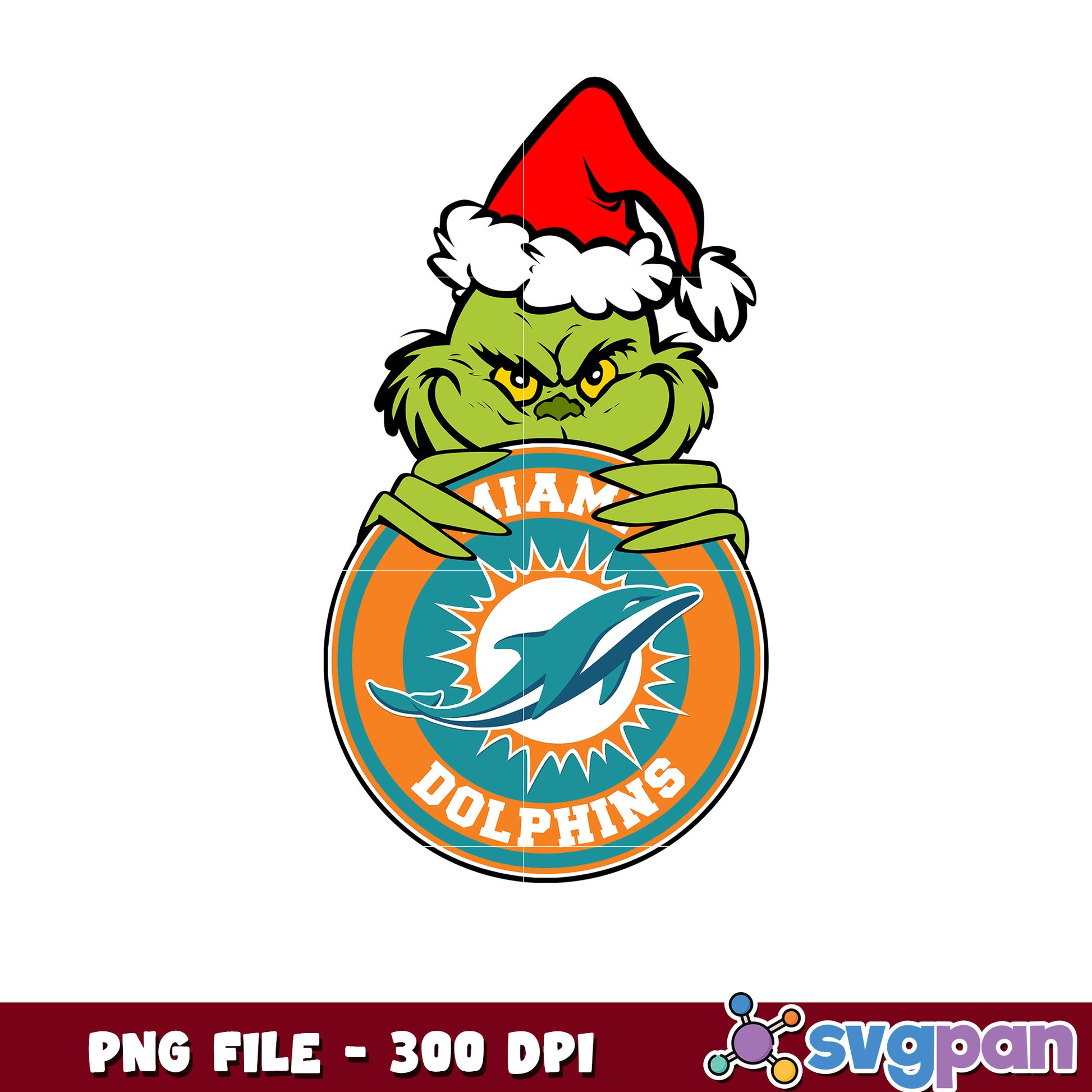 Miami dolphins grinch design png, miami dolphins team png, super bowl 2025 png