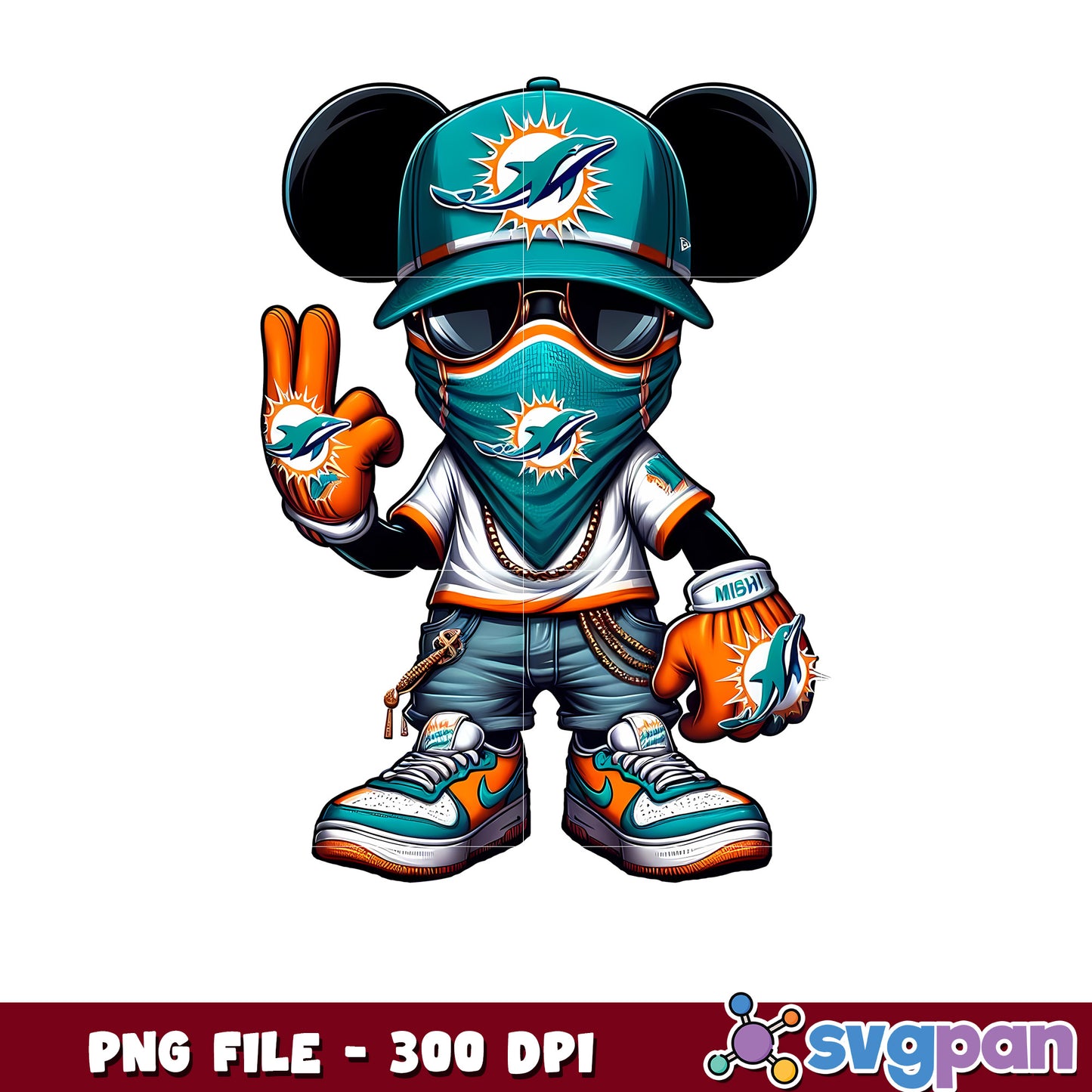 Miami dolphins mickey mouse png, mickey mouse nfl​ png, nfl games png