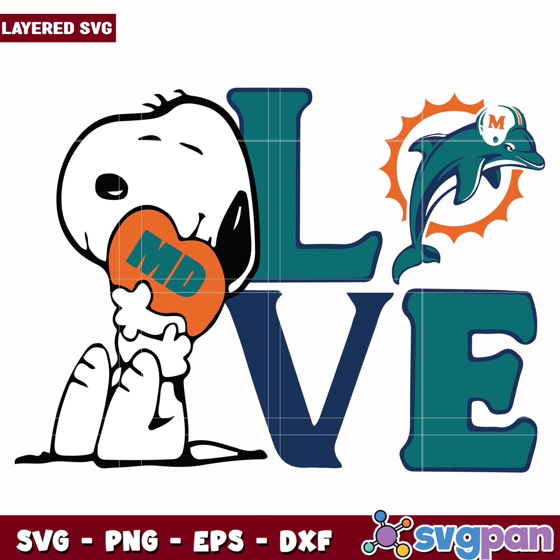Miami dolphins snoopy love svg, nfl jerseys​ svg, nfl mvp svg