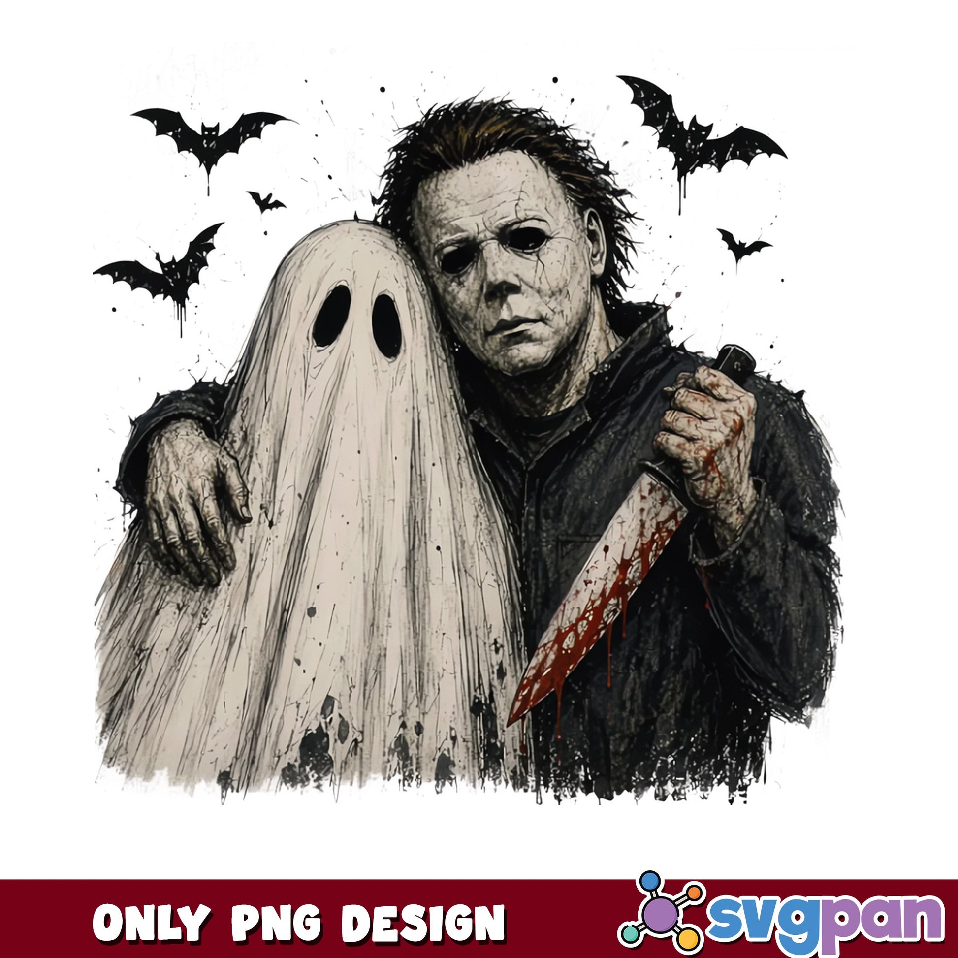 Michael Myers And Ghost Halloween PNG, Horror PNG, Halloween PNG