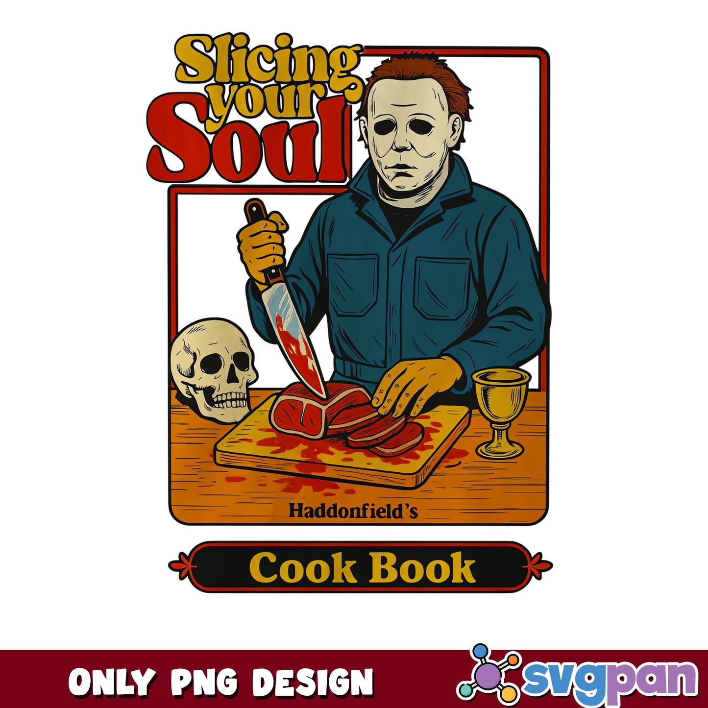 Michael Myers Halloween Cook Book PNG, Horror Movie PNG, Halloween PNG