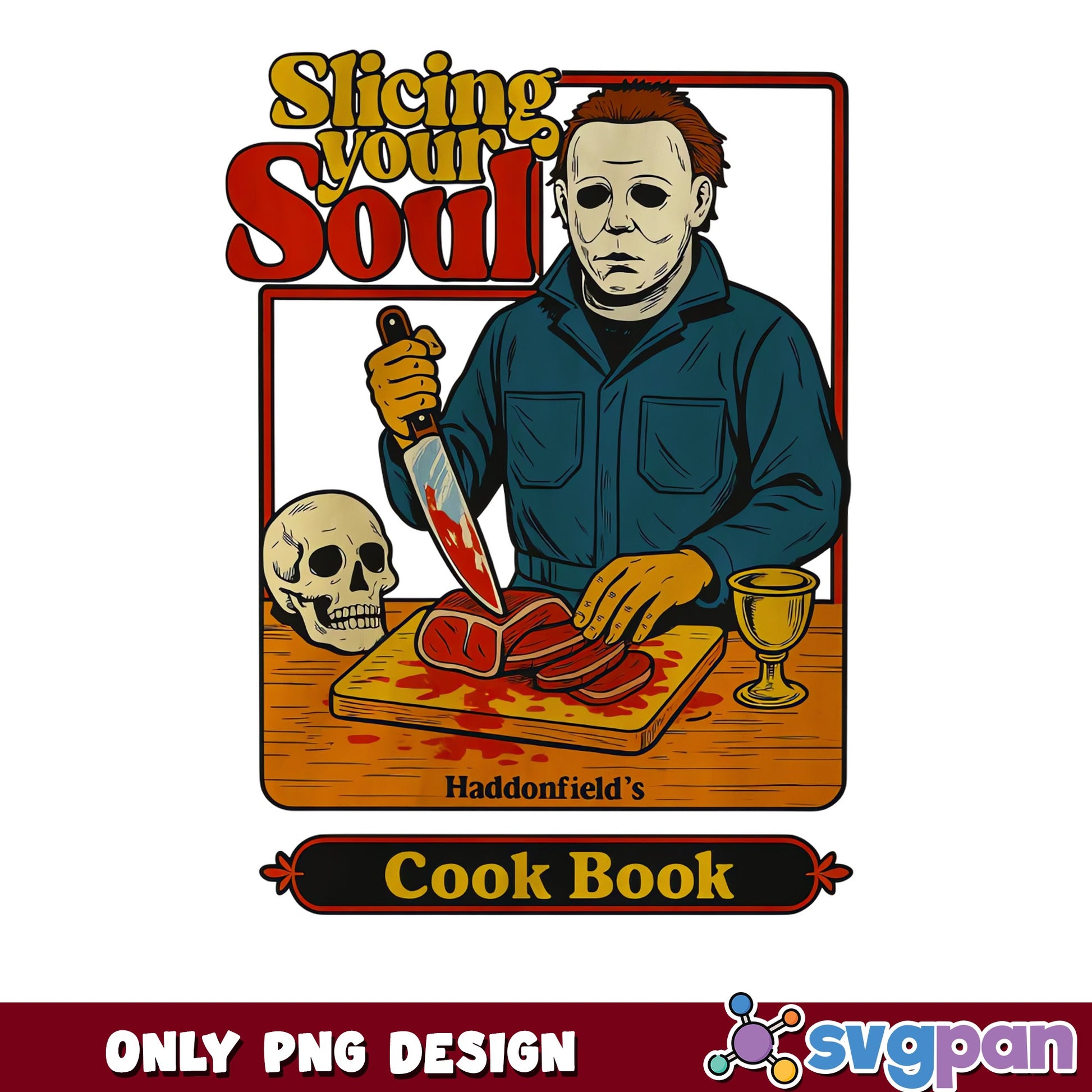 Michael Myers Halloween Cook Book PNG, Horror Movie PNG, Halloween PNG