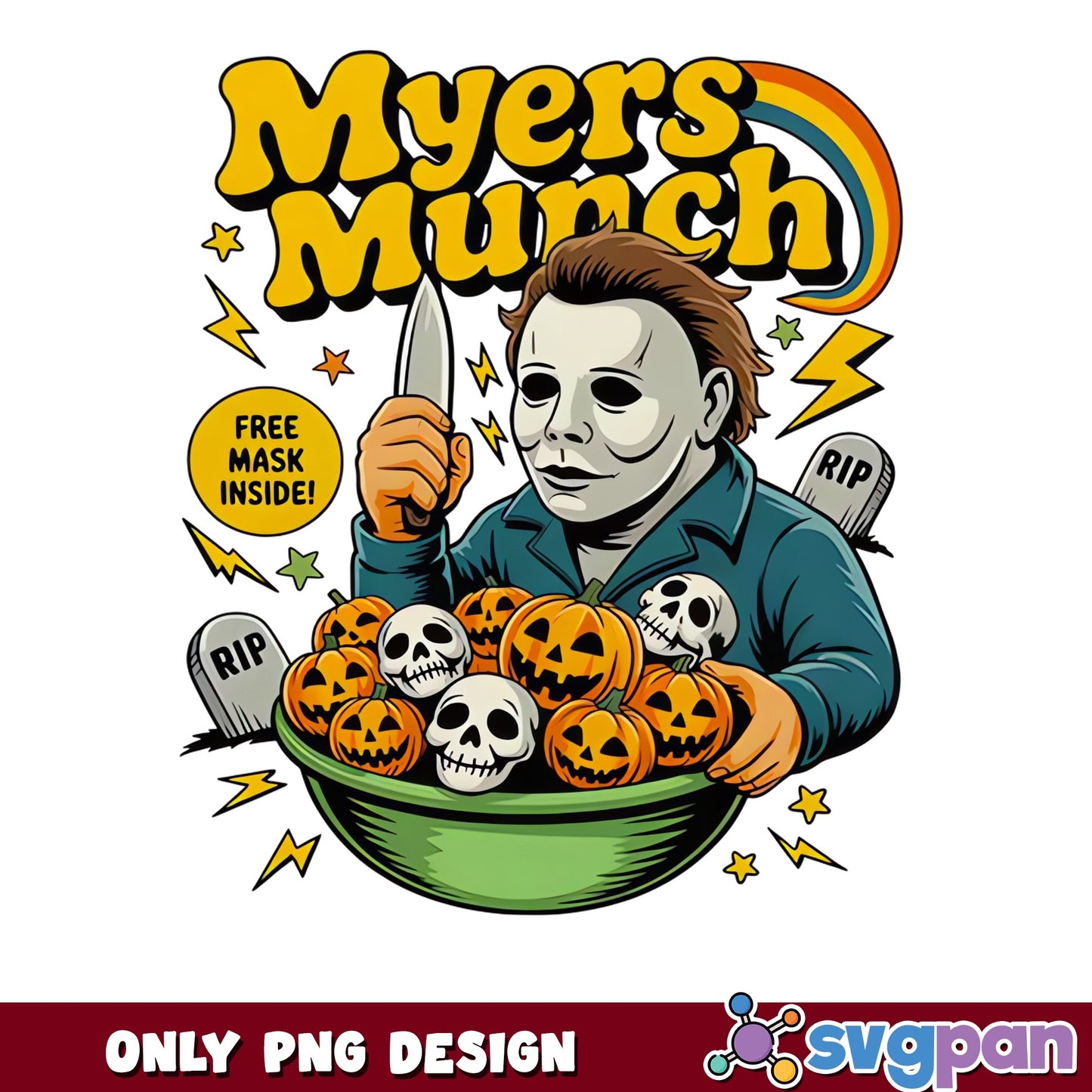 Michael Myers Munch Cereal PNG, Halloween Horror PNG, Scary Movie PNG