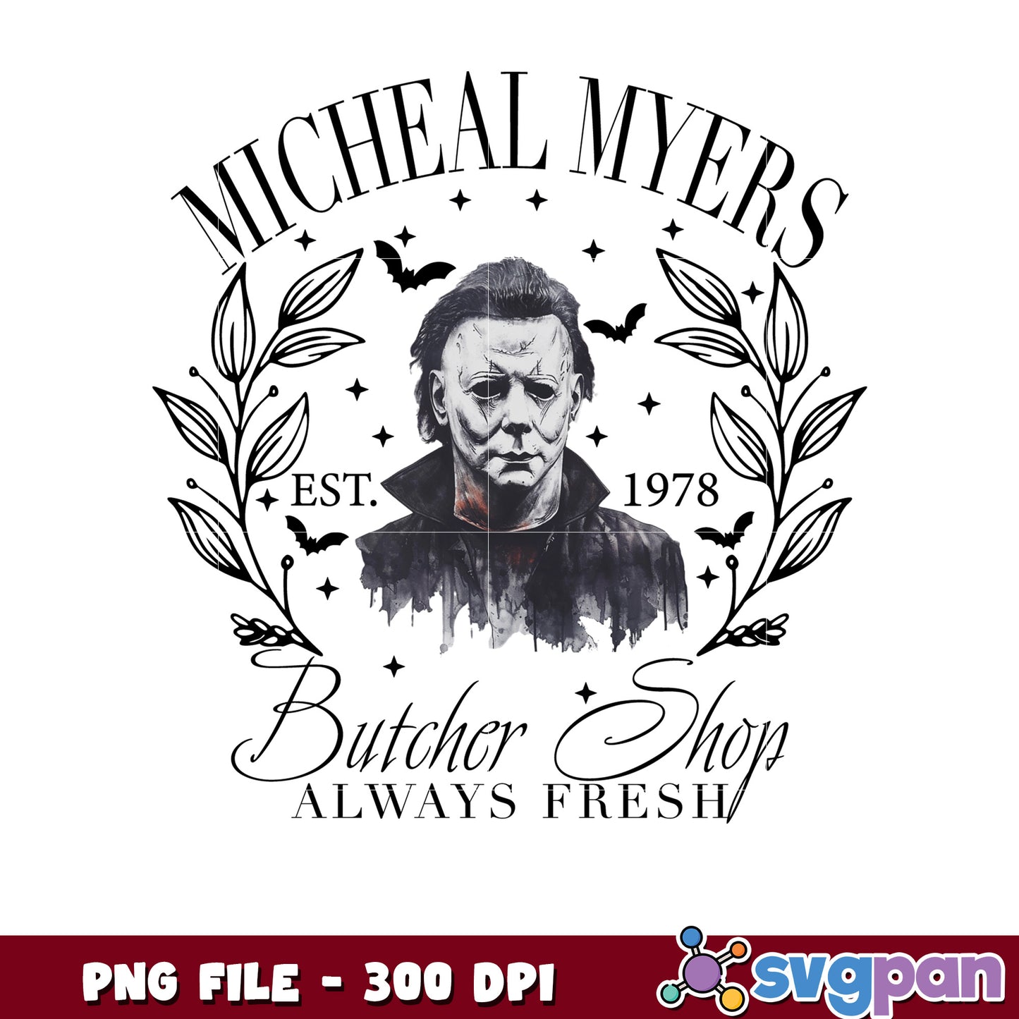 Michael myers butcher shop always fresh png, halloween time png, horror characters ​png