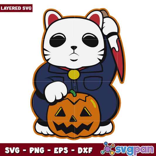 Michael myers cat halloween svg, halloween costumes svg, trick or treat svg