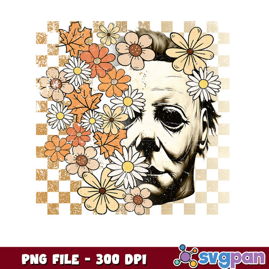 Michael myers halloween flowers png, halloween quotes png, halloween and party​ png