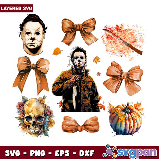 Michael myers png, spooky hallowen png, halloween characters png
