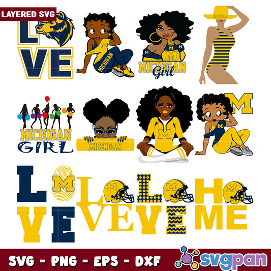 Michigan Girl SVG Bundle Layered Designs