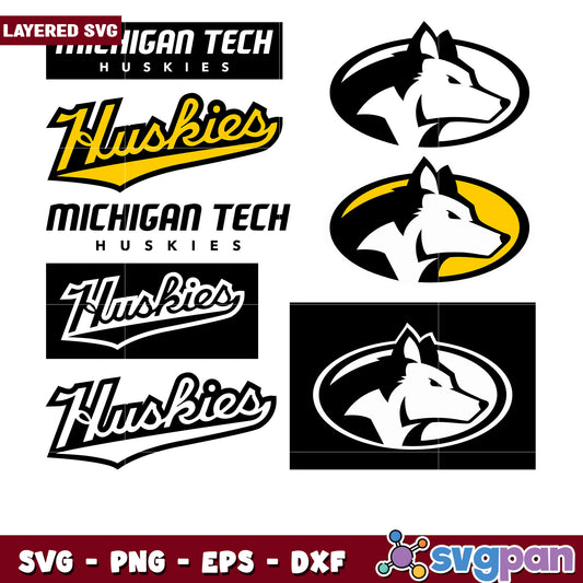 Michigan Tech Huskies Bundle SVG Designs Collection