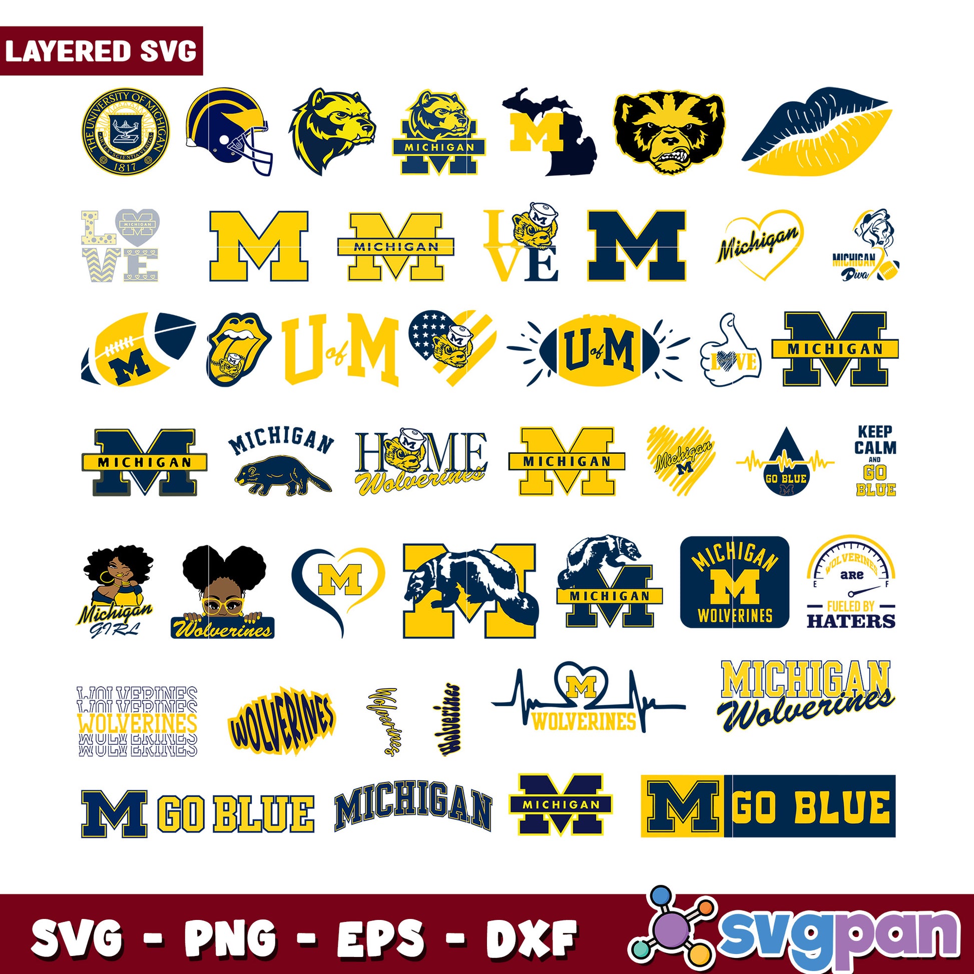 Michigan Wolverines SVG Bundle for Fans and Crafts
