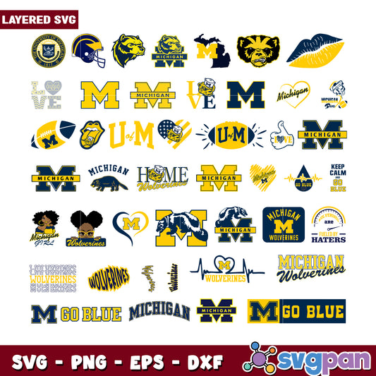 Michigan Wolverines SVG Bundle for Fans and Crafts