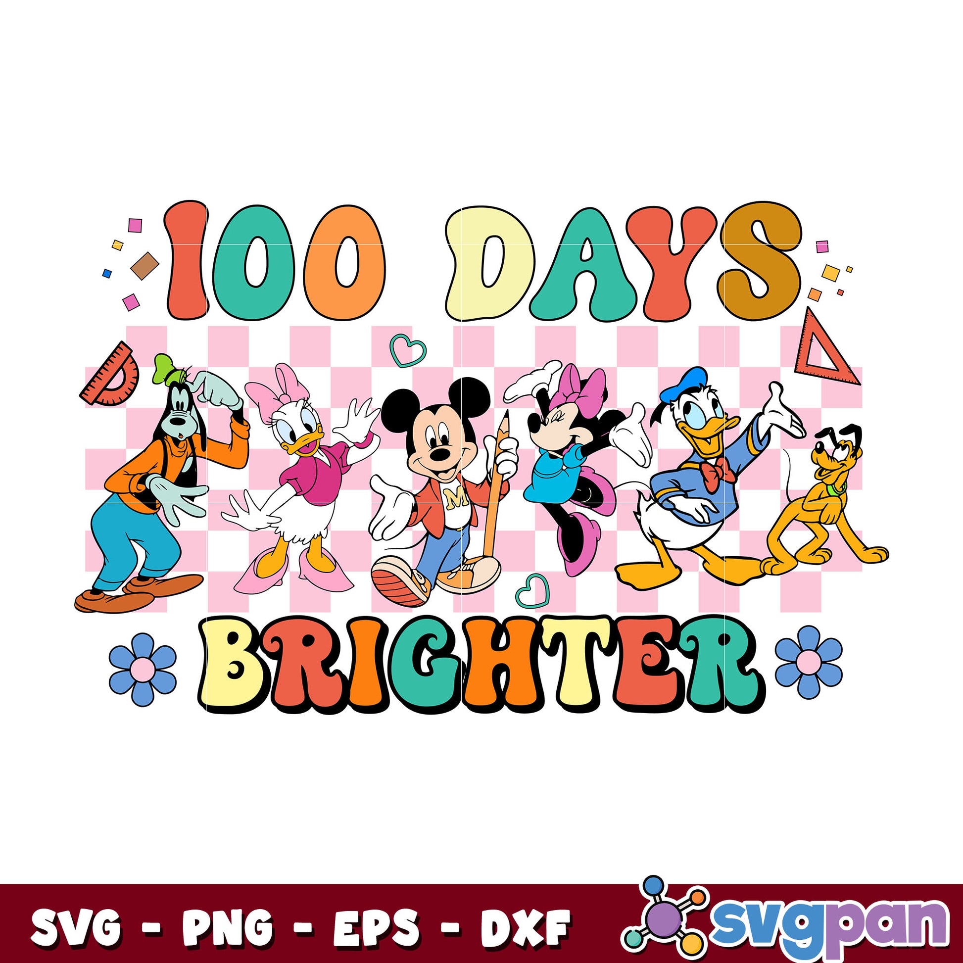 Mickey 100 days brighter svg