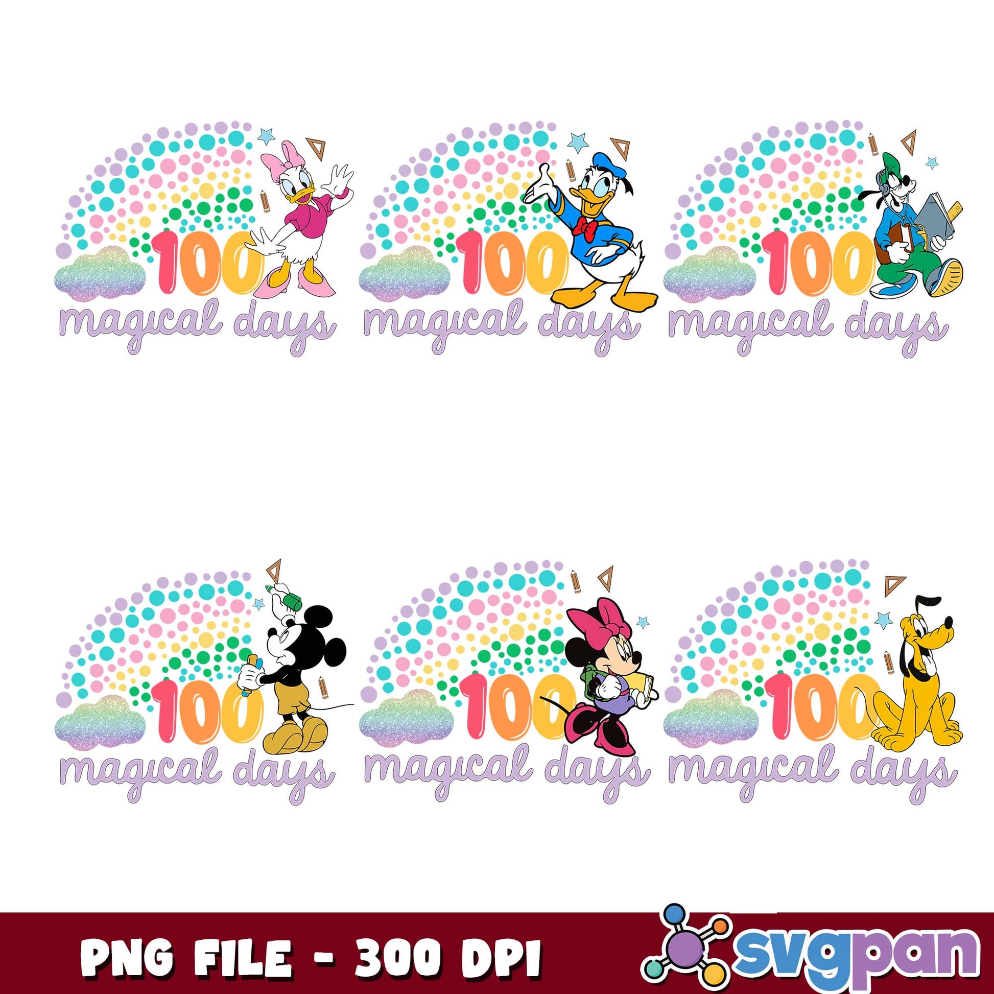 Mickey 100 magical days png bundle
