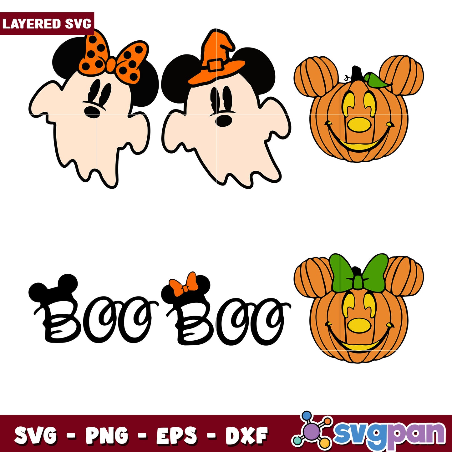 Mickey Halloween Bundle SVG Ghosts and Pumpkin Art