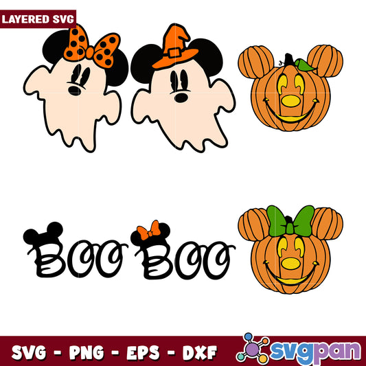 Mickey Halloween Bundle SVG Ghosts and Pumpkin Art