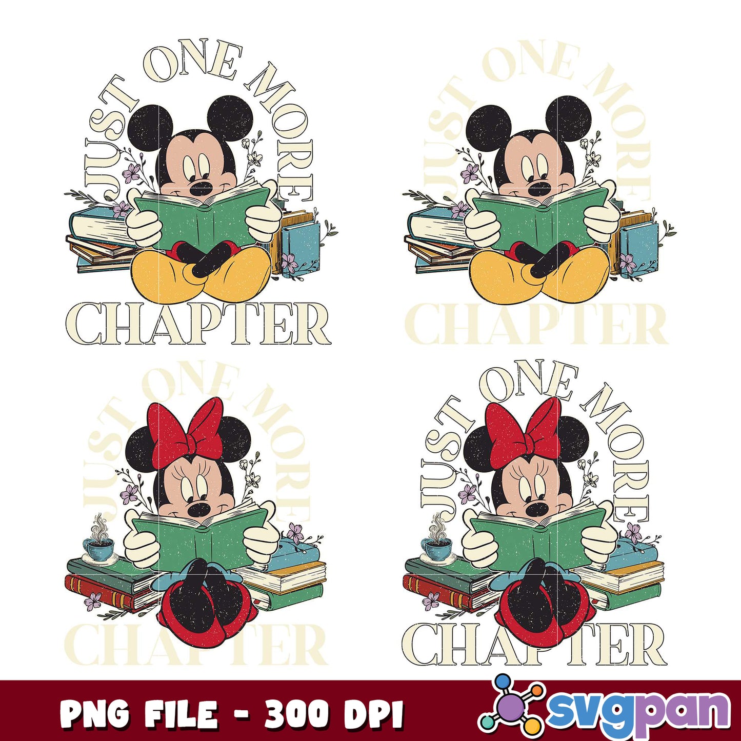 Mickey Minnie Reading Bundle PNG
