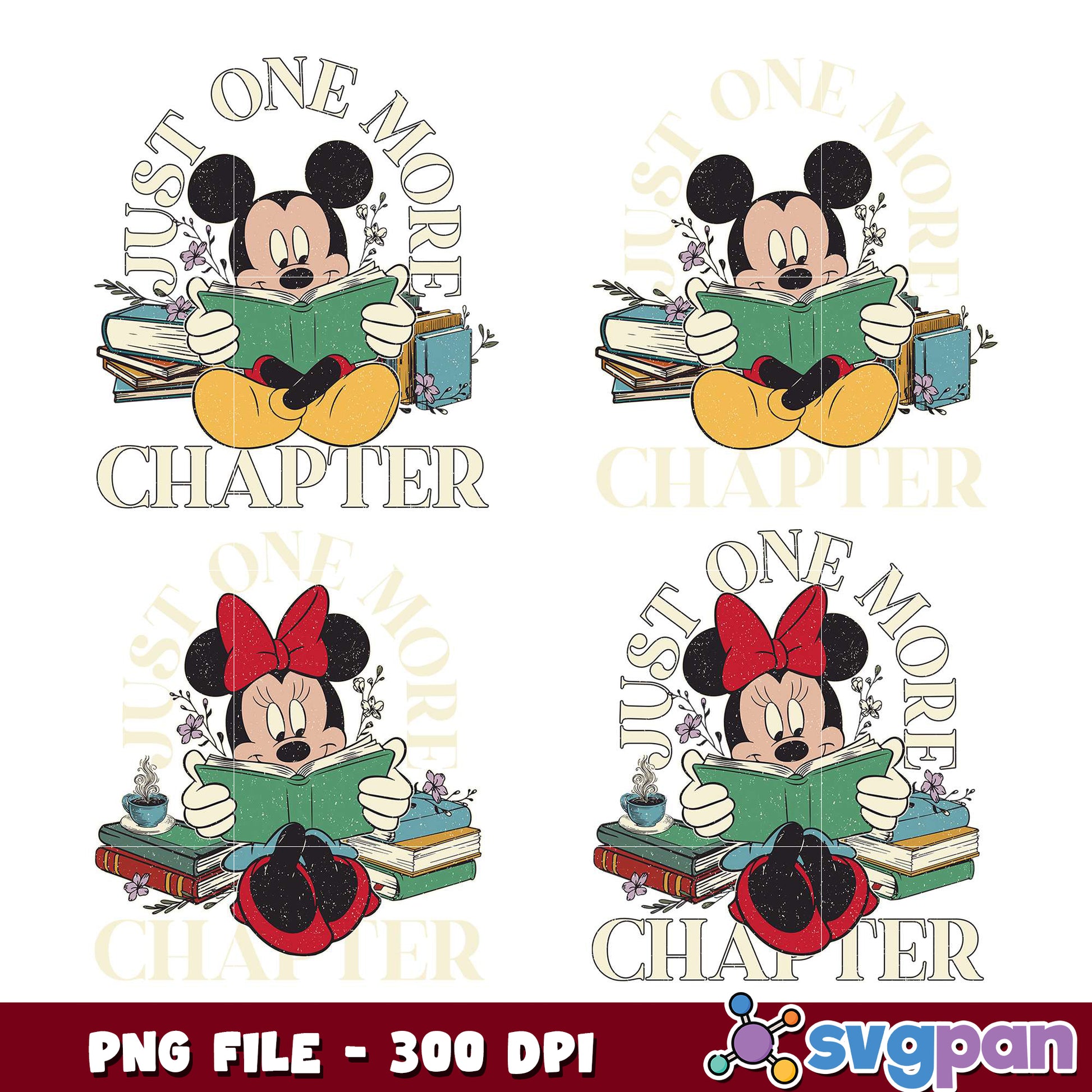 Mickey Minnie Reading Bundle PNG