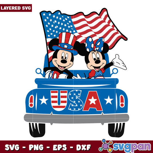 Mickey Minnie USA Patriotic SVG