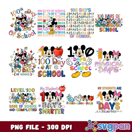 Mickey Mouse 100 Days School PNG