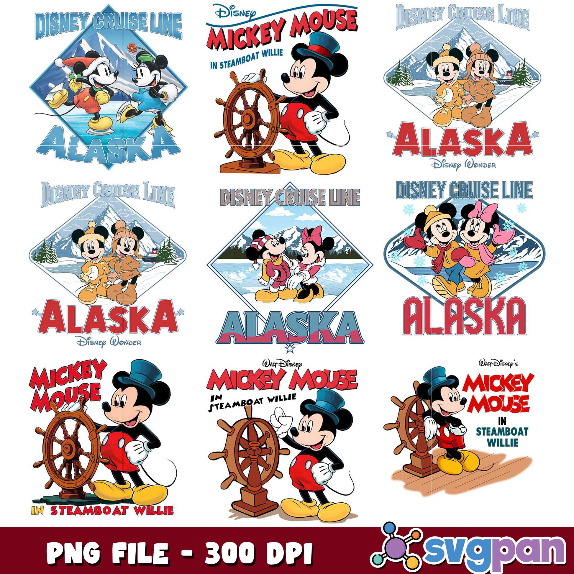 Mickey Mouse Alaska PNG Bundle 300 DPI