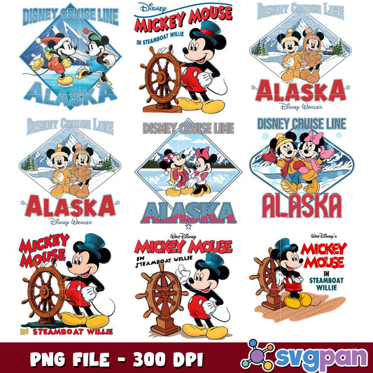 Mickey Mouse Alaska PNG Bundle 300 DPI