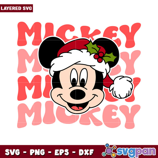 Mickey Mouse Christmas SVG design for crafting, festive holiday fun