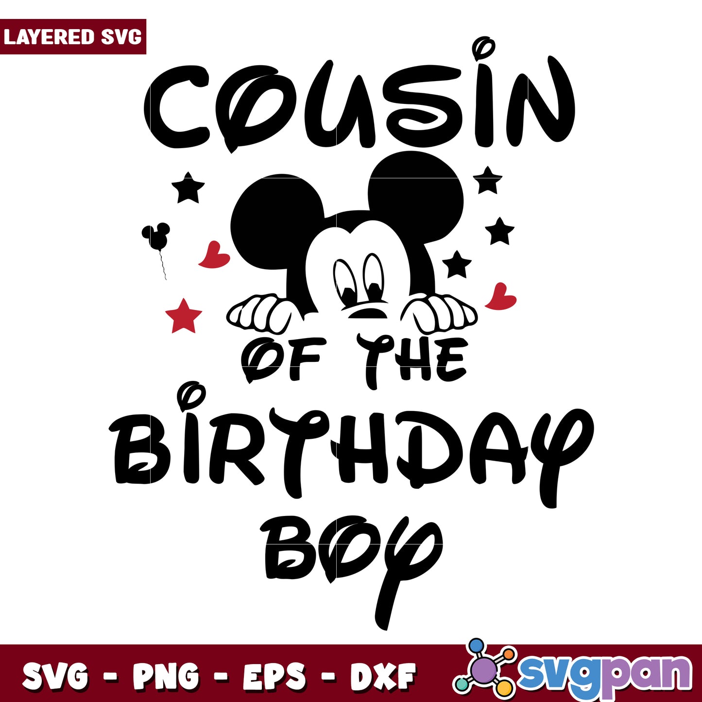 Mickey Mouse Cousin Birthday Boy SVG