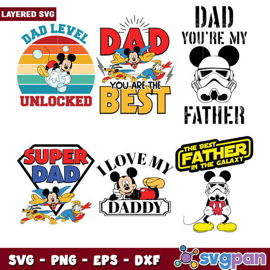 Mickey Mouse Dad SVG Bundle