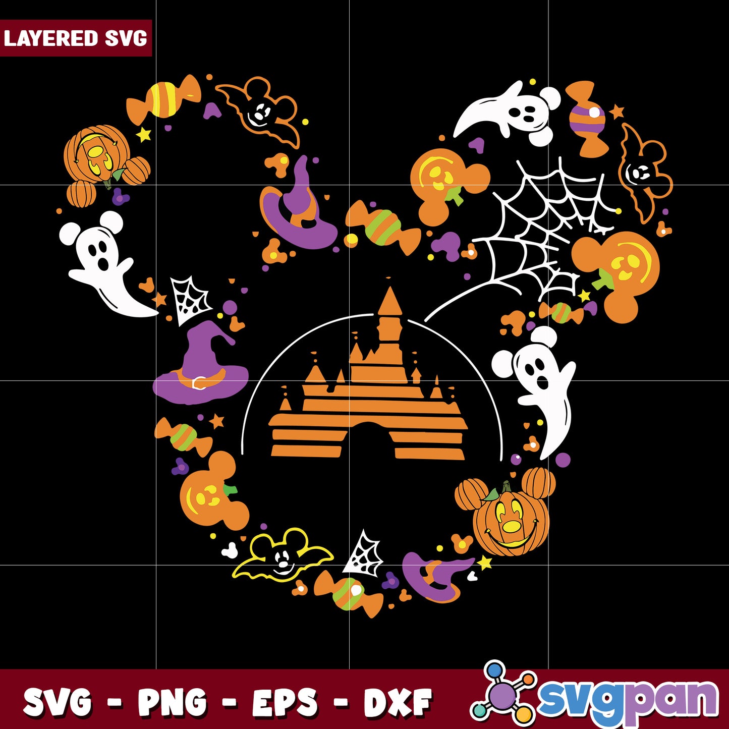 Mickey Mouse Disney Halloween svg, happy halloween svg, spooky season svg