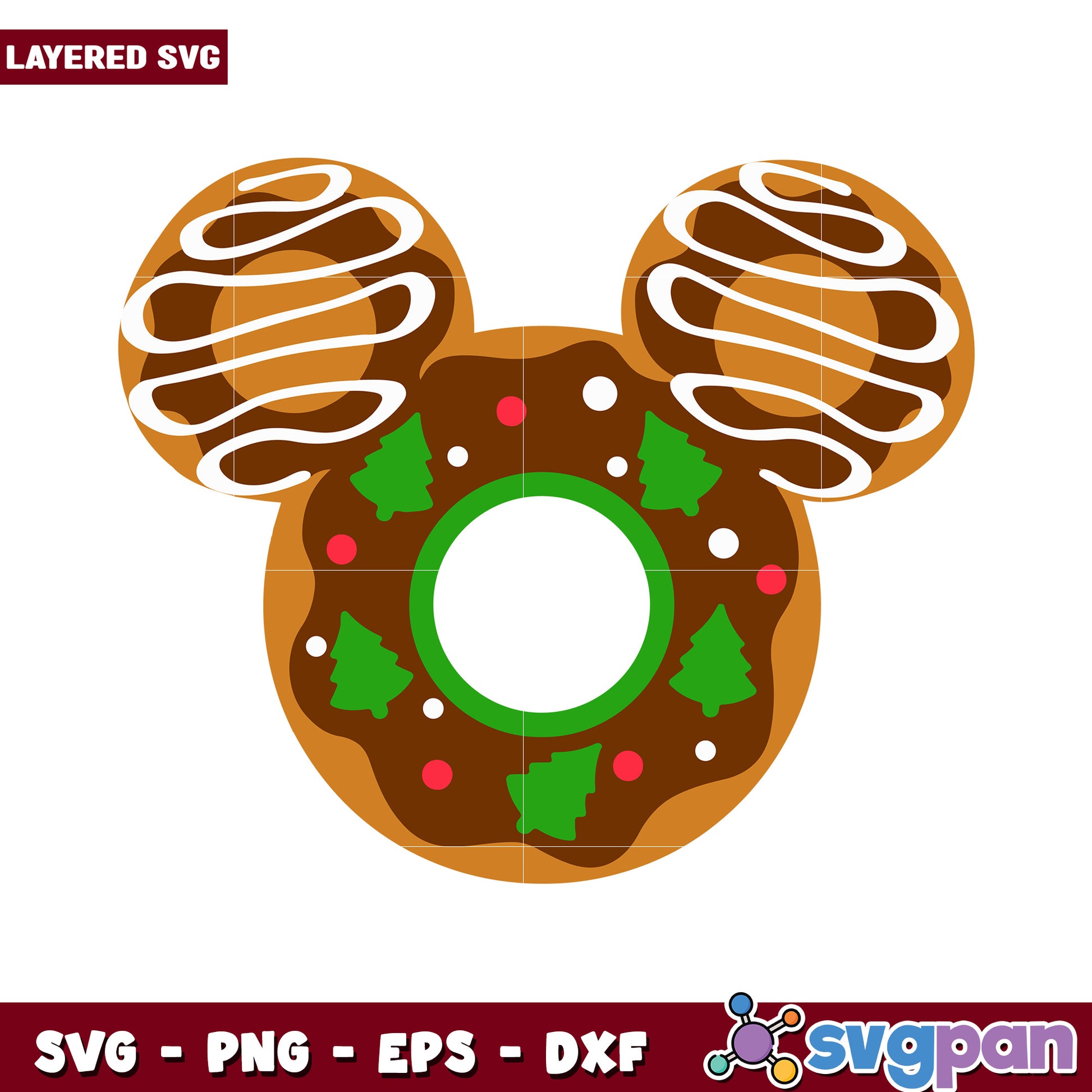 Mickey Mouse Donut SVG design, perfect for festive crafting projects