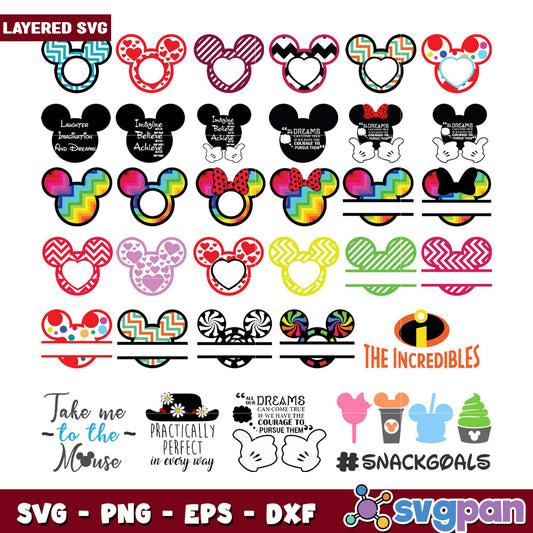 Mickey Mouse Fun Bundle SVG for Creative Projects