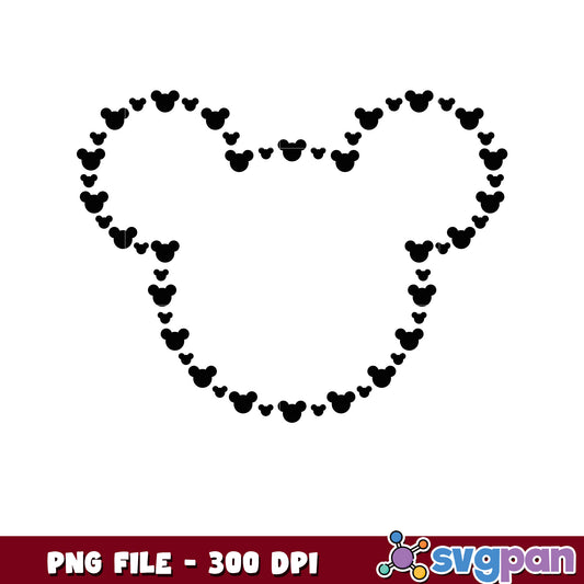 Mickey Mouse Head PNG Outline