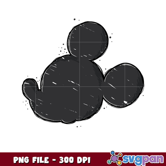 Mickey Mouse Head PNG Sketch