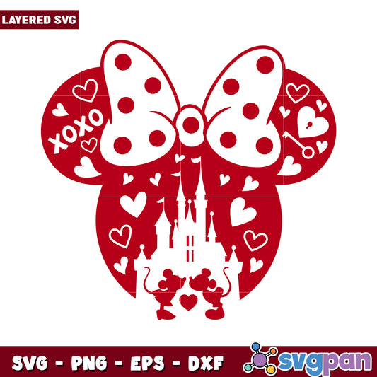 Mickey Mouse Hearts SVG Design for Crafts, Perfect for Valentine Gifts