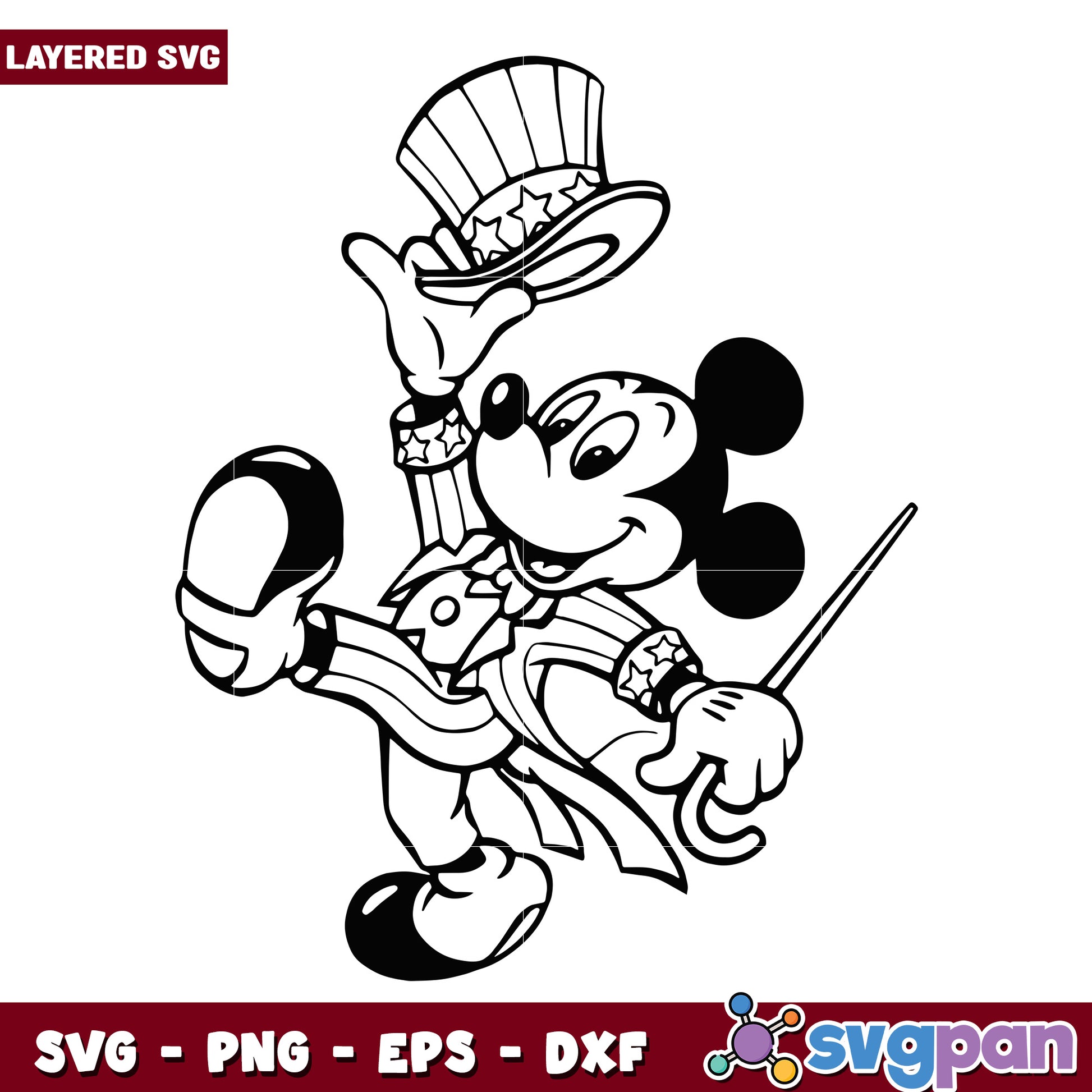 Mickey Mouse Patriotic SVG Cut File