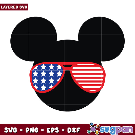 Mickey Mouse Patriotic Sunglasses SVG