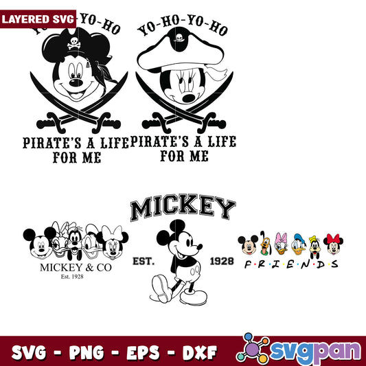 Mickey Mouse Pirate SVG Bundle