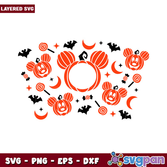 Mickey Mouse Pumpkin Halloween SVG Design for Crafts and Decor