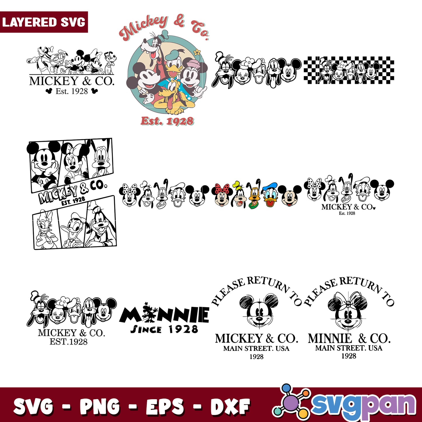 Mickey Mouse SVG Bundle Layered Designs