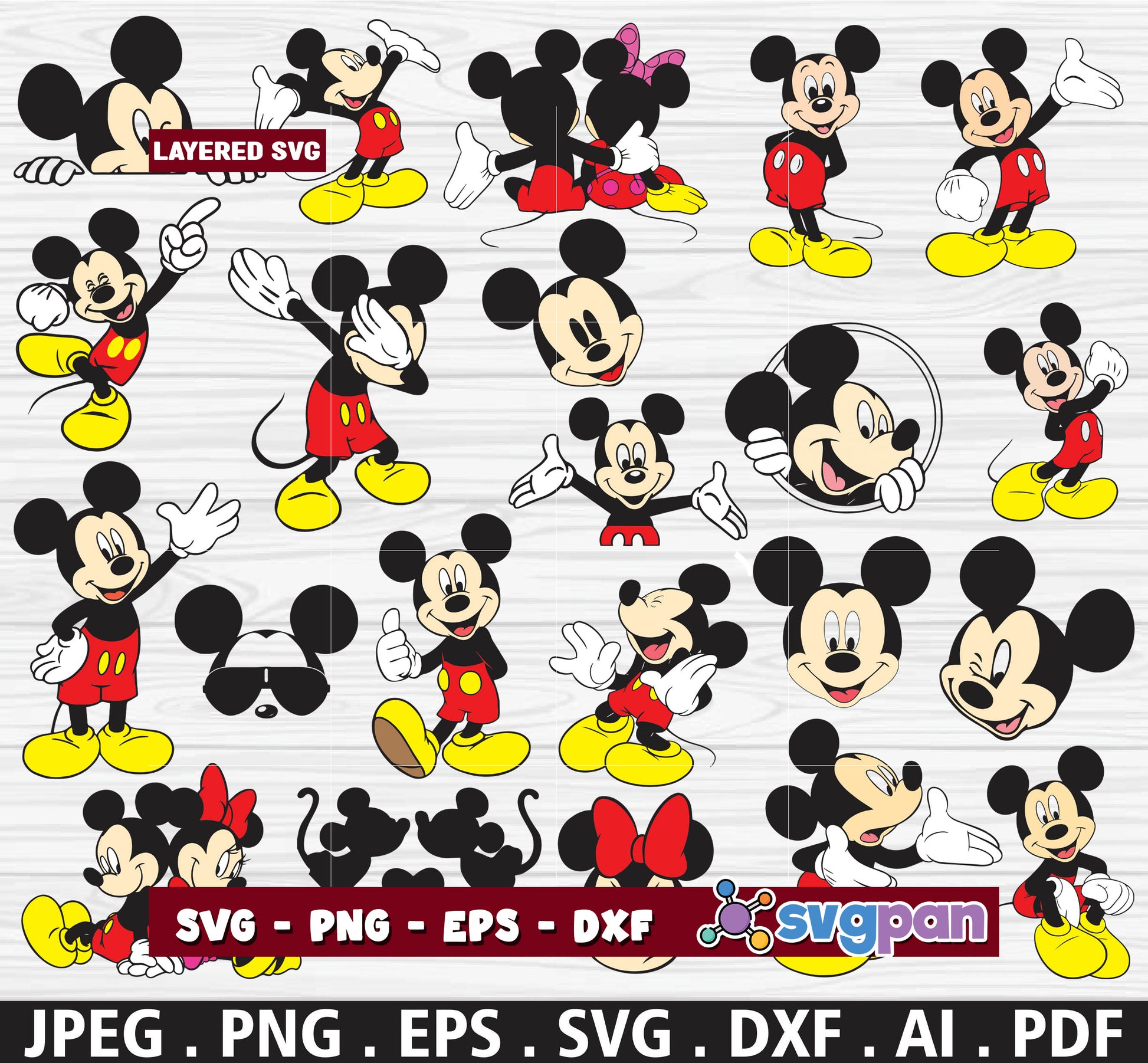 Mickey Mouse SVG Bundle for Crafting Projects