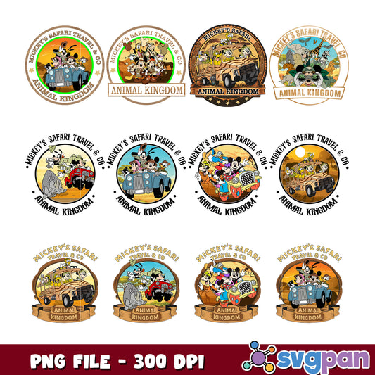 Mickey Mouse Safari Animal Kingdom PNG Bundle