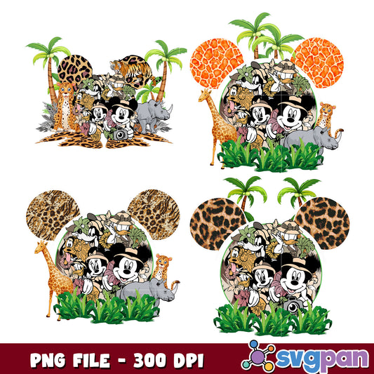 Mickey Mouse Safari Bundle PNG 300 DPI