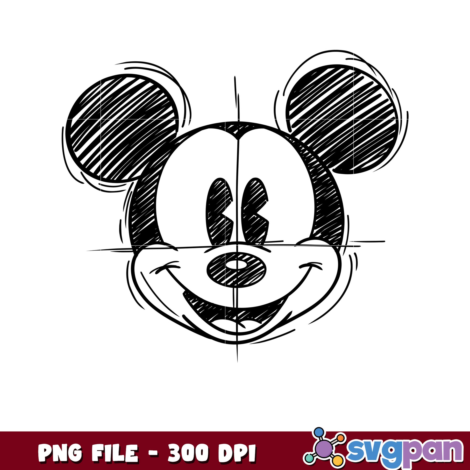 Mickey Mouse Sketch Illustration High Quality PNG Format