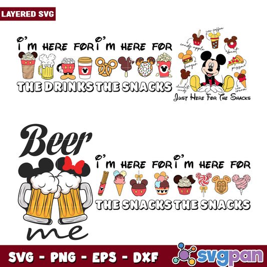 Mickey Mouse Snacks Drinks SVG Bundle